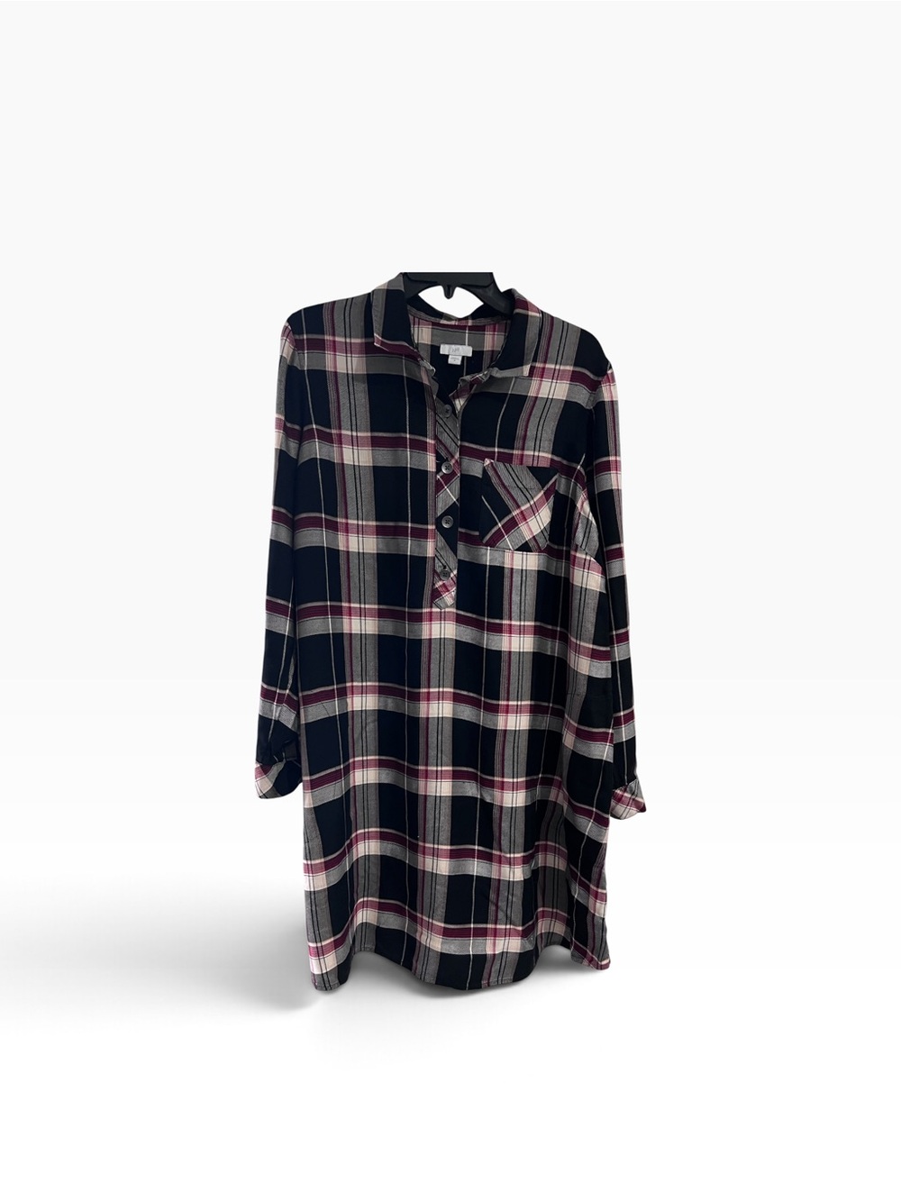 J. Jill Plaid Flannel Popover Tunic Dress